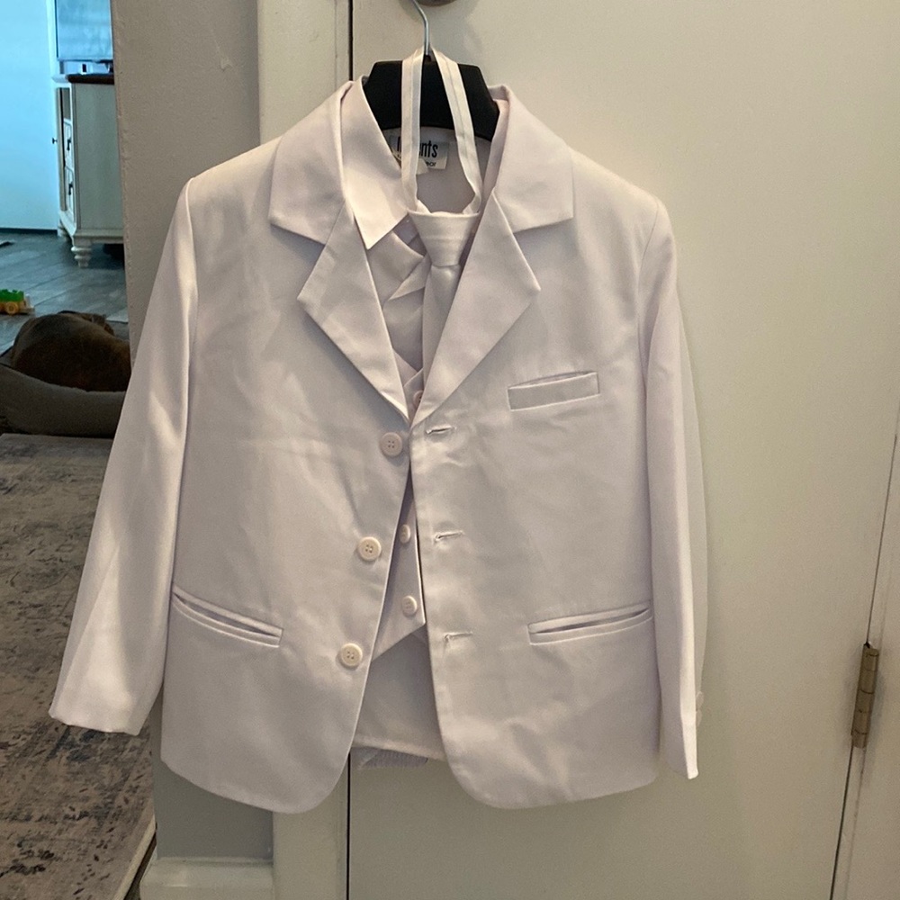 Classic White Kids' Matching Suit Set